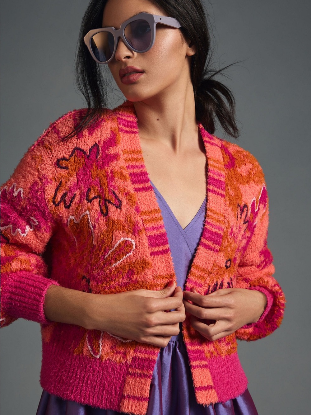 Embroidered Knit Cardigan